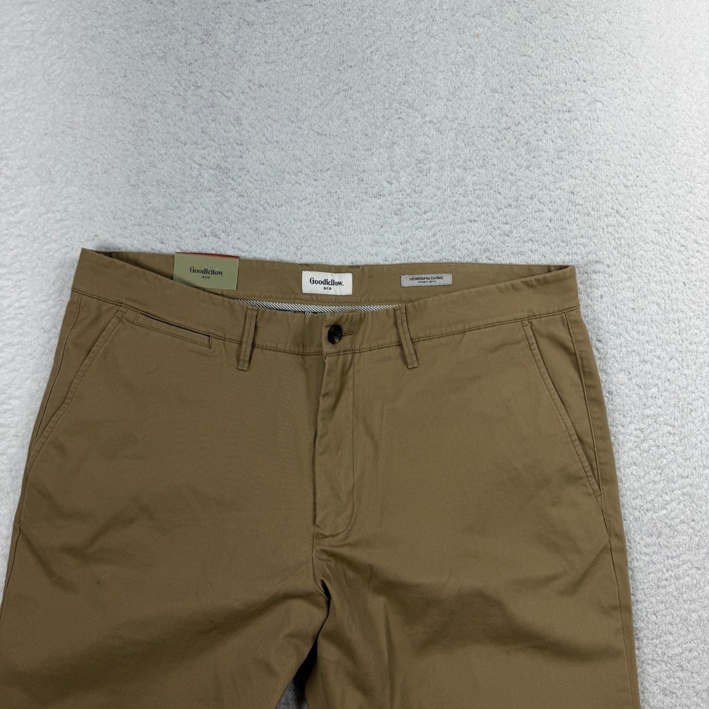 Goodfellow Pants Mens 40x32 (39x31) Hennepin Chino Athletic Khaki Straight NWT - Picture 2 of 11
